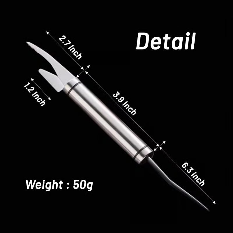 Strumento in Acciaio Inox per Pulire i Gamberi