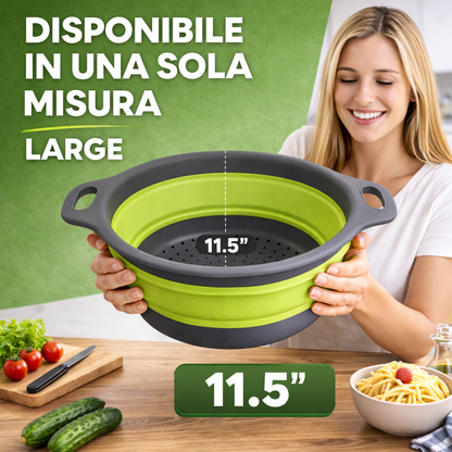 Scolapasta pieghevole in silicone