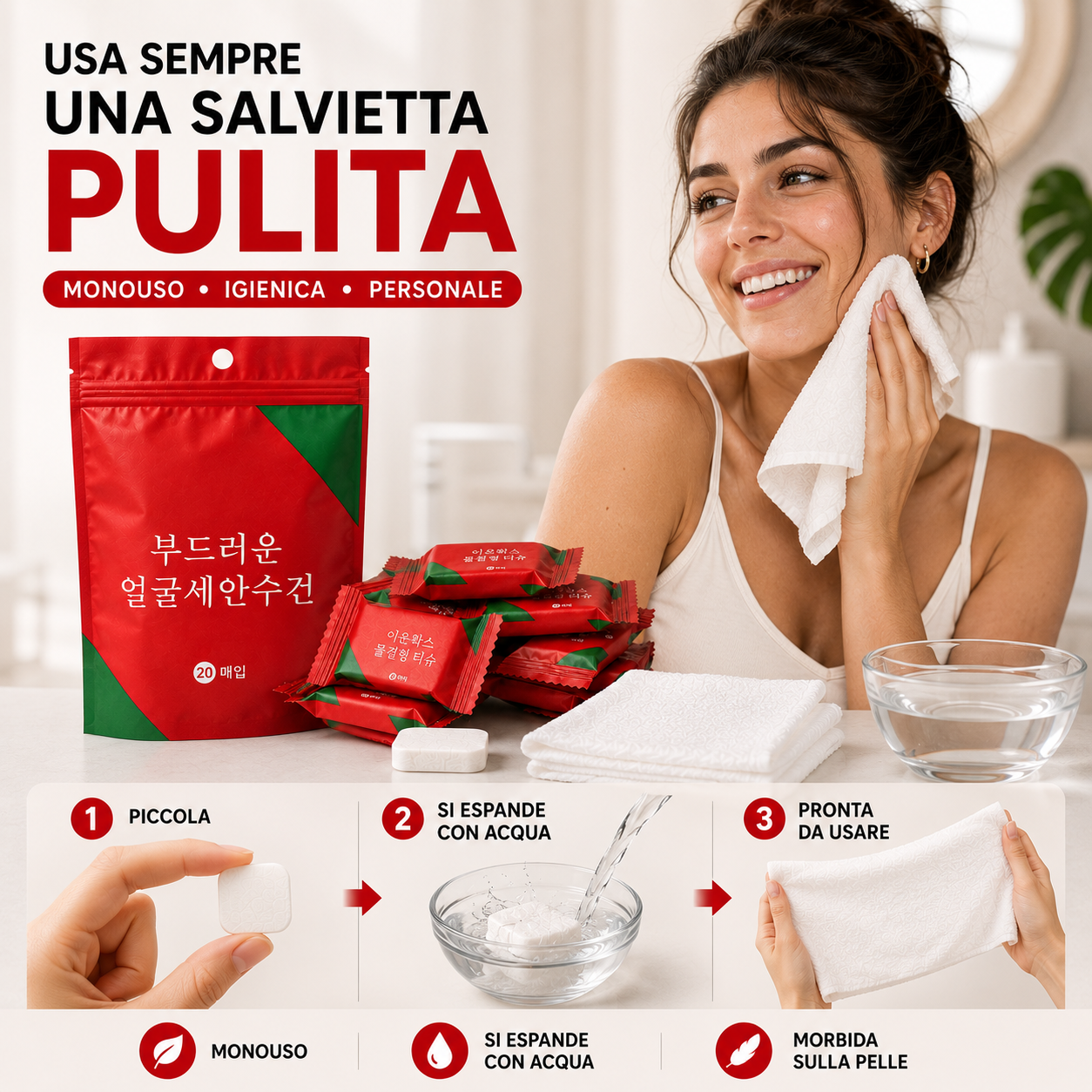 💥Salvietta Viso Compressa Premium Monouso💥