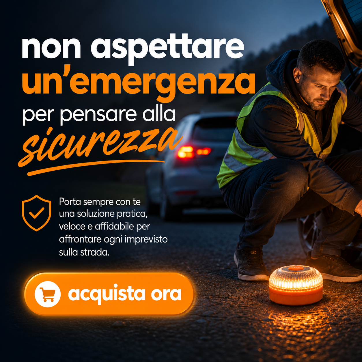 Luce di Emergenza Magnetica V16 USB Ricaricabile