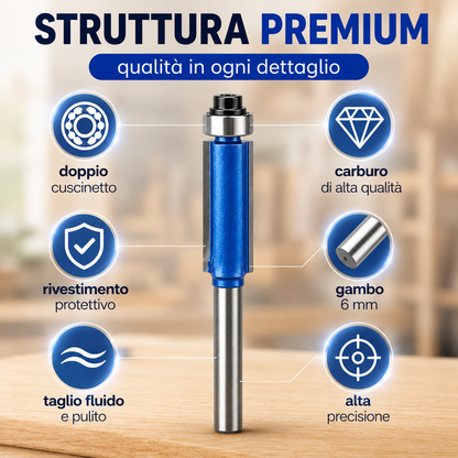 Set di Frese Rifilatrici con Cuscinetto – 4 Pezzi
