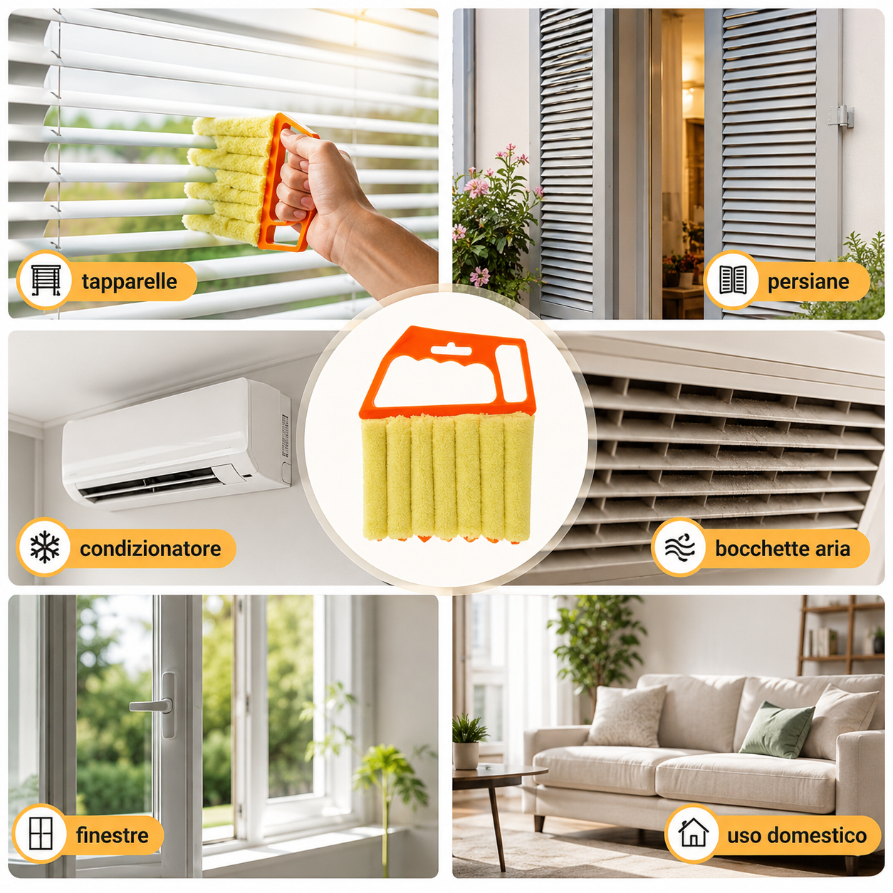 Spazzola Pulisci Tapparelle a 7 Dita