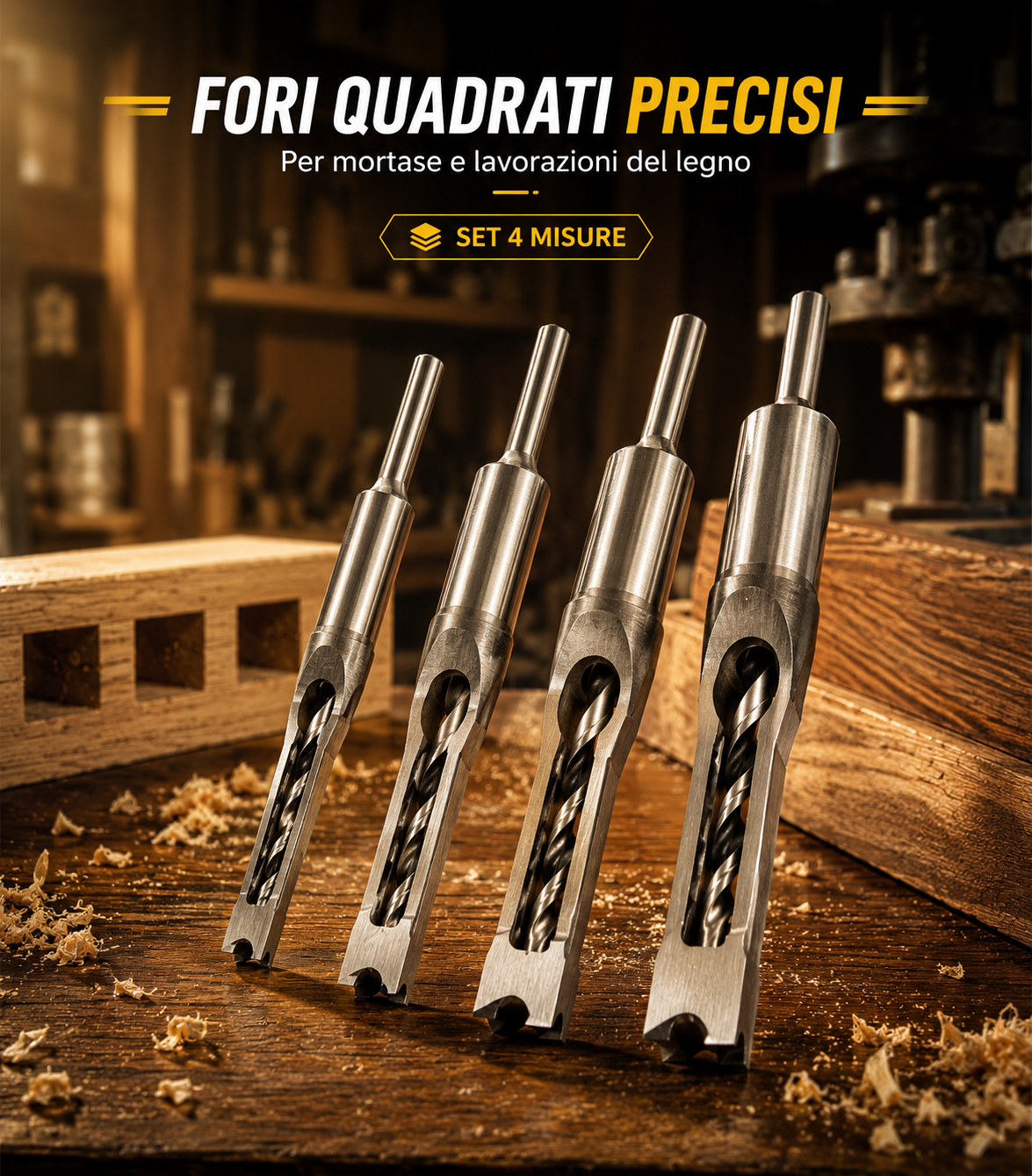 Set Punte Per Mortasatrice Legno