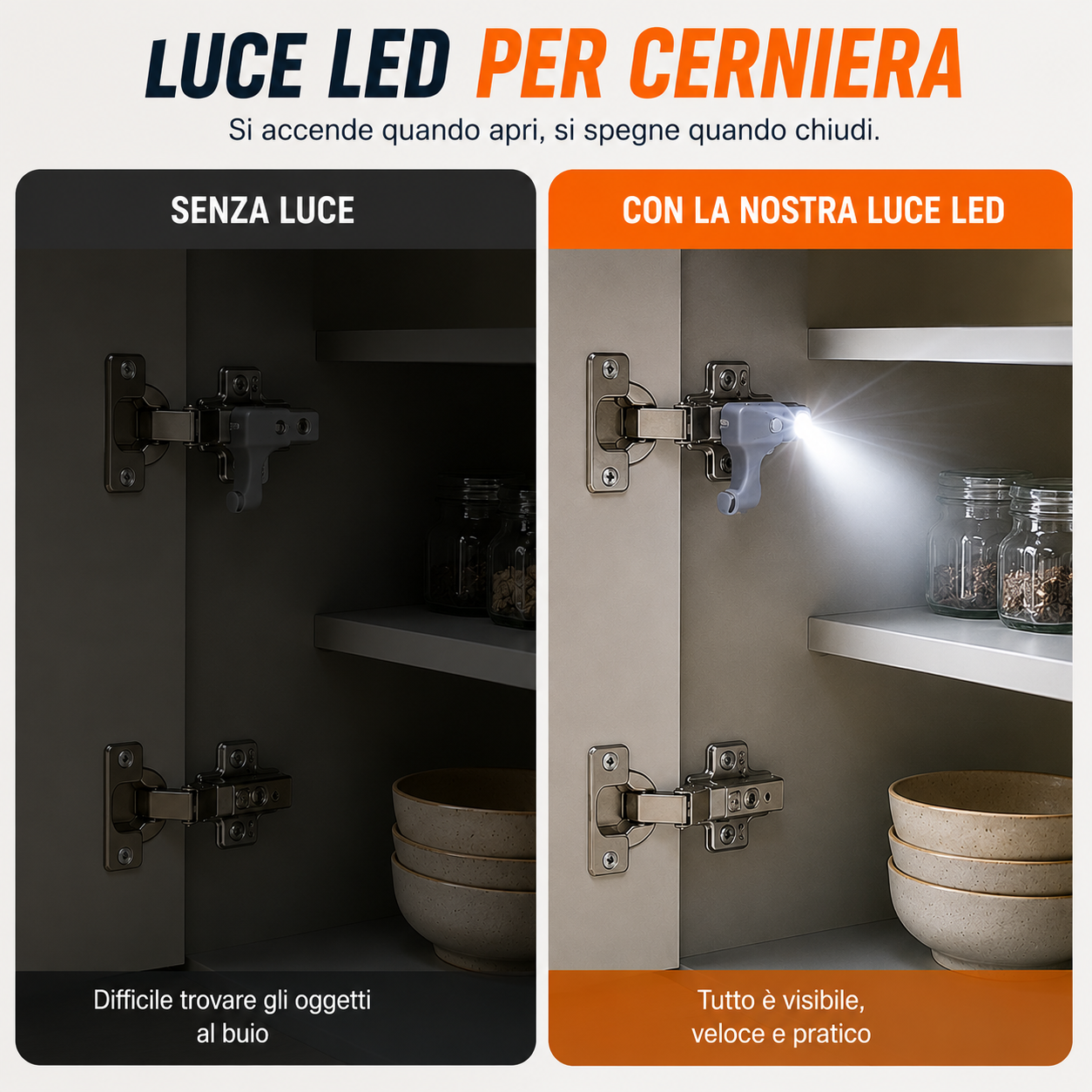 Lampada LED per cerniera con sensore