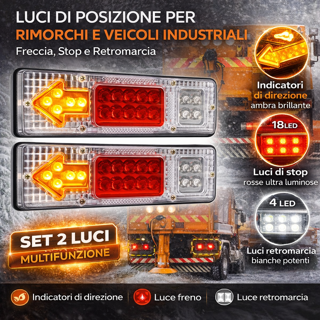 Fanale posteriore multiuso per camion a LED