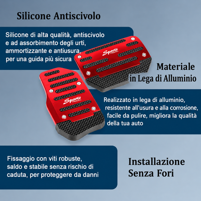 Kit Copri Pedali Auto Antiscivolo Universali R-Sports 🔴