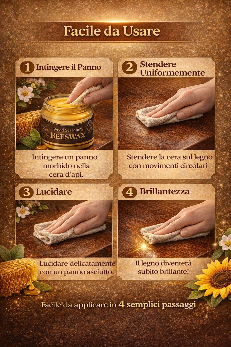 Cera d’api per la manutenzione del legno