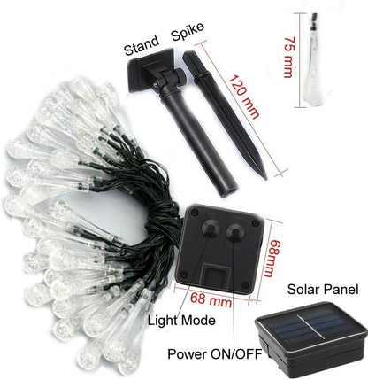 Catena luminosa a LED con gocce d'acqua