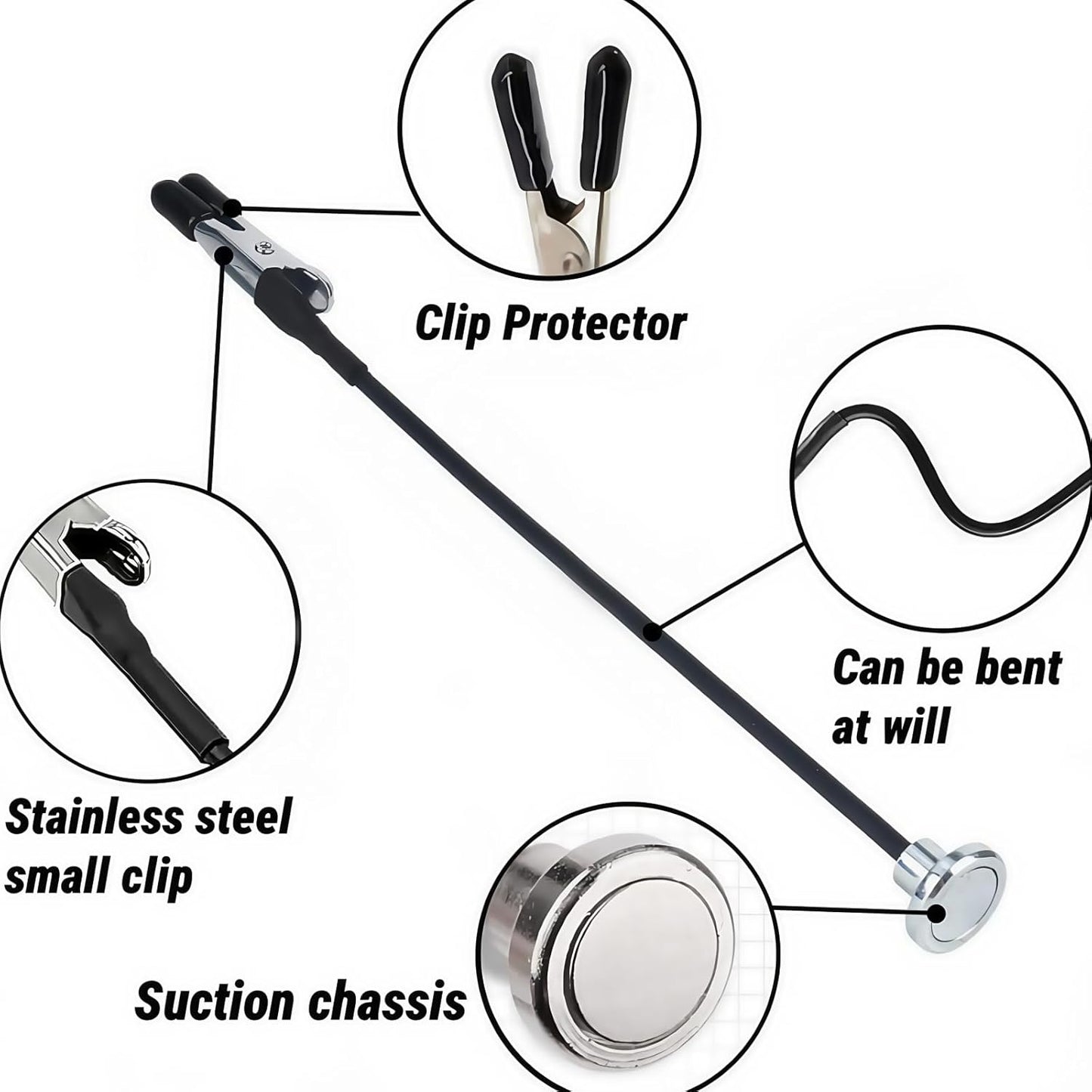 Clip flessibile per saldatura magnetica