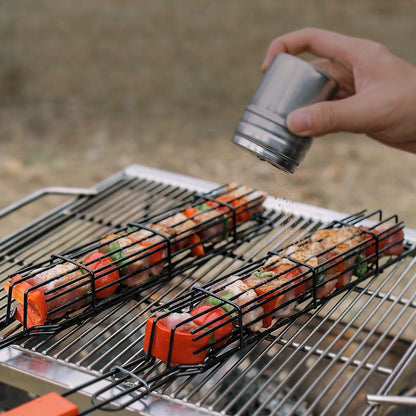 Cestello per Griglia BBQ con Manico in Legno