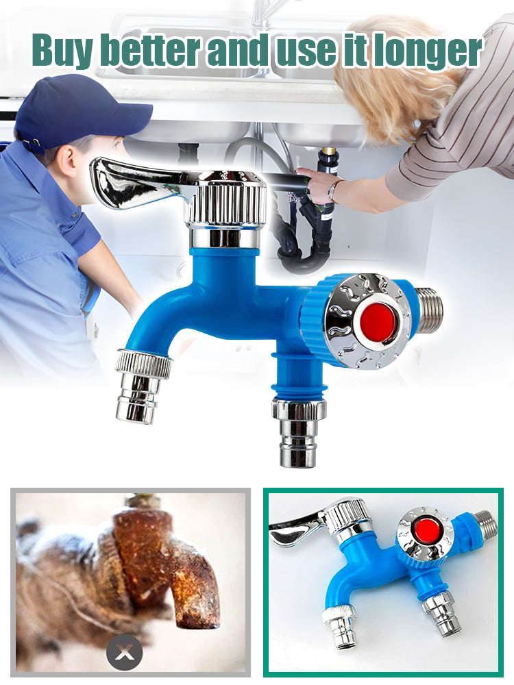 Rubinetto a Doppia Uscita per Tubo