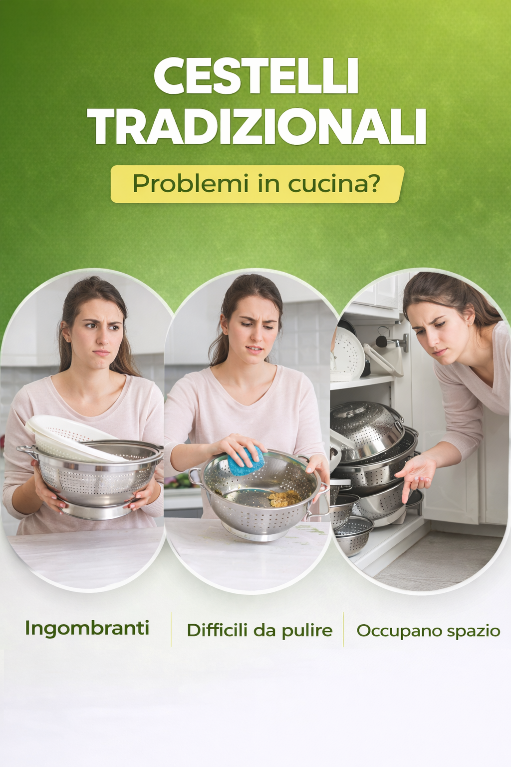 Scolapasta pieghevole in silicone