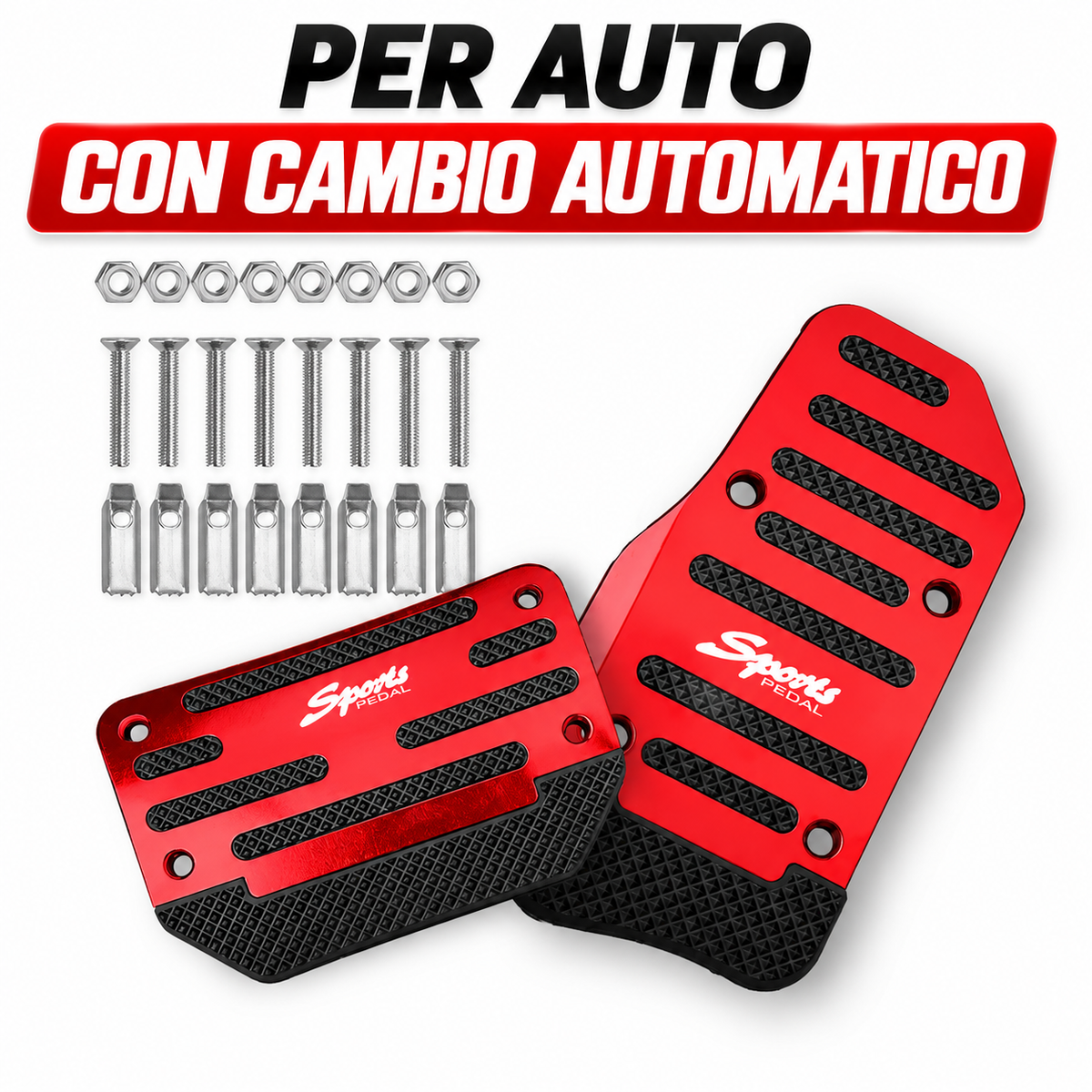 Kit Copri Pedali Auto Antiscivolo Universali R-Sports 🔴