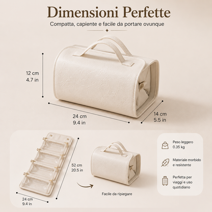✨ Beauty Case Pieghevole 4 in 1 con Scomparti Removibili