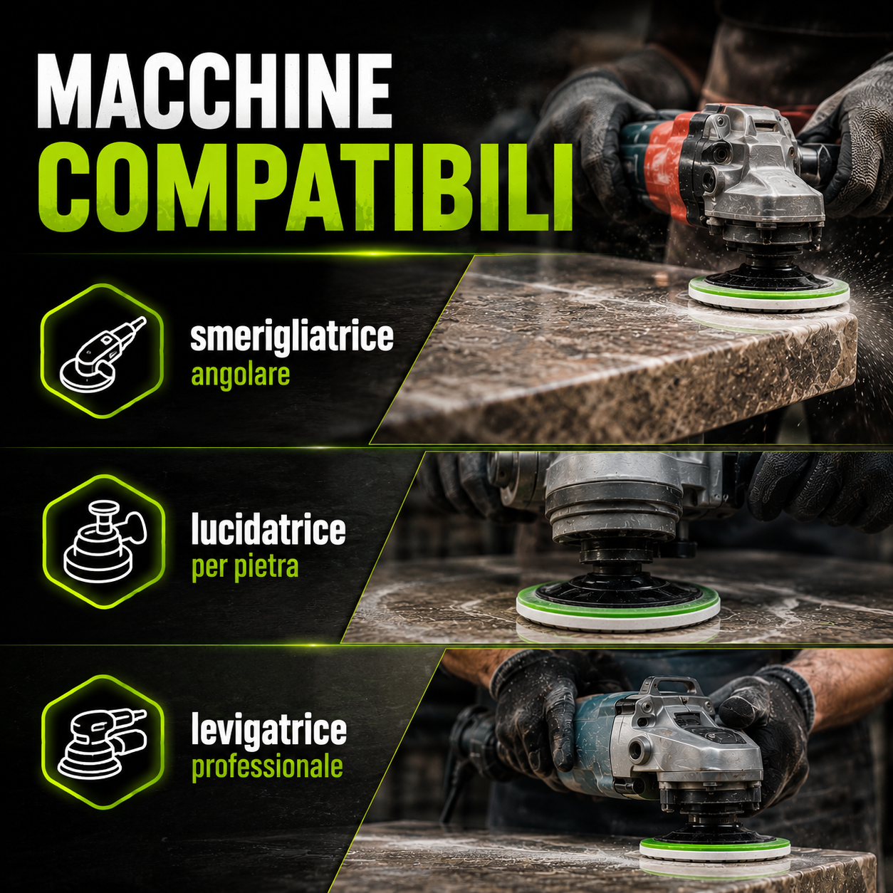 Dischi Abrasivi per Lucidatura di Marmo e Granito