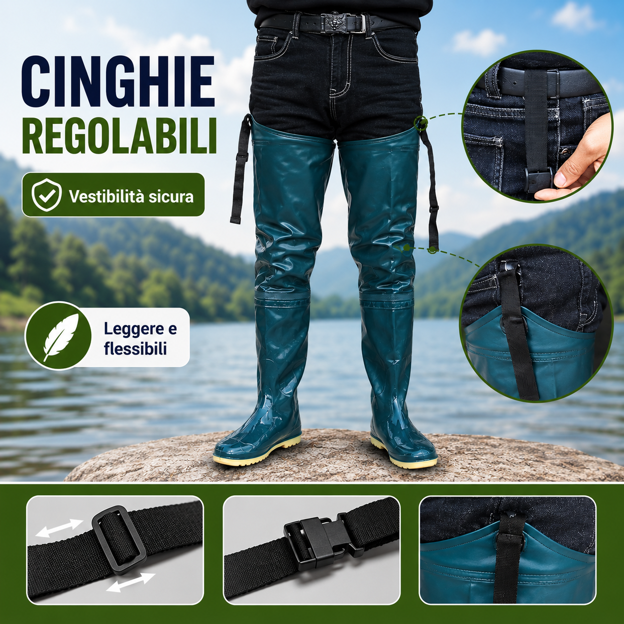 Stivali Cosciali Impermeabili in PVC