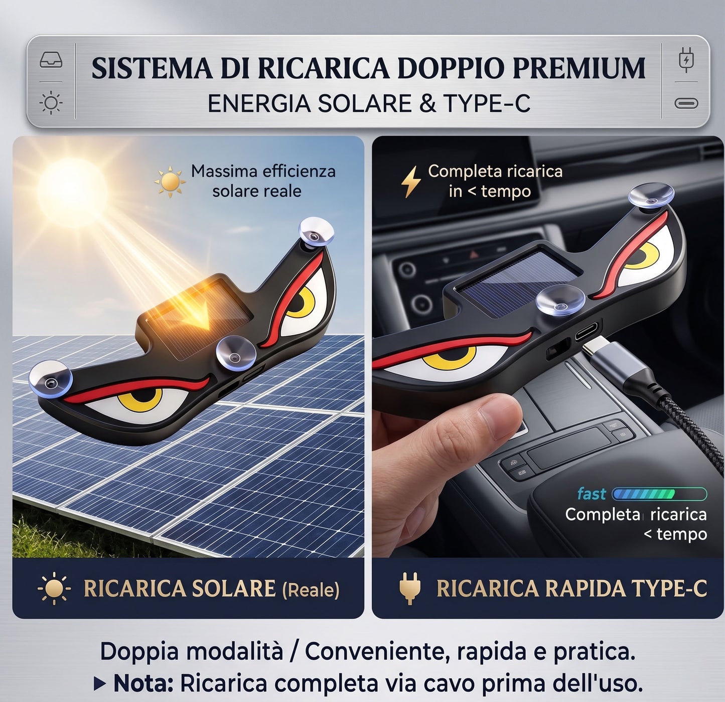 Luci Auto Occhi di Demone Solari