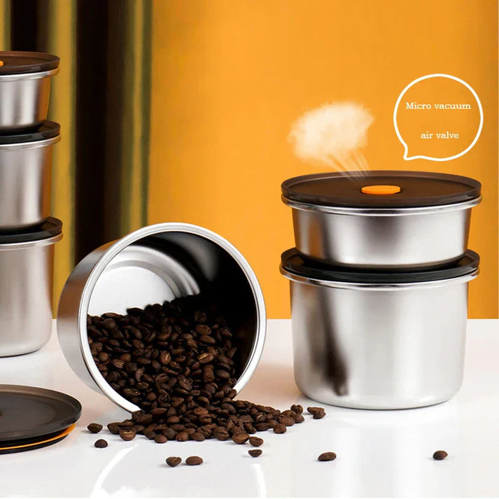 Set di contenitori alimentari rotondi in acciaio inox