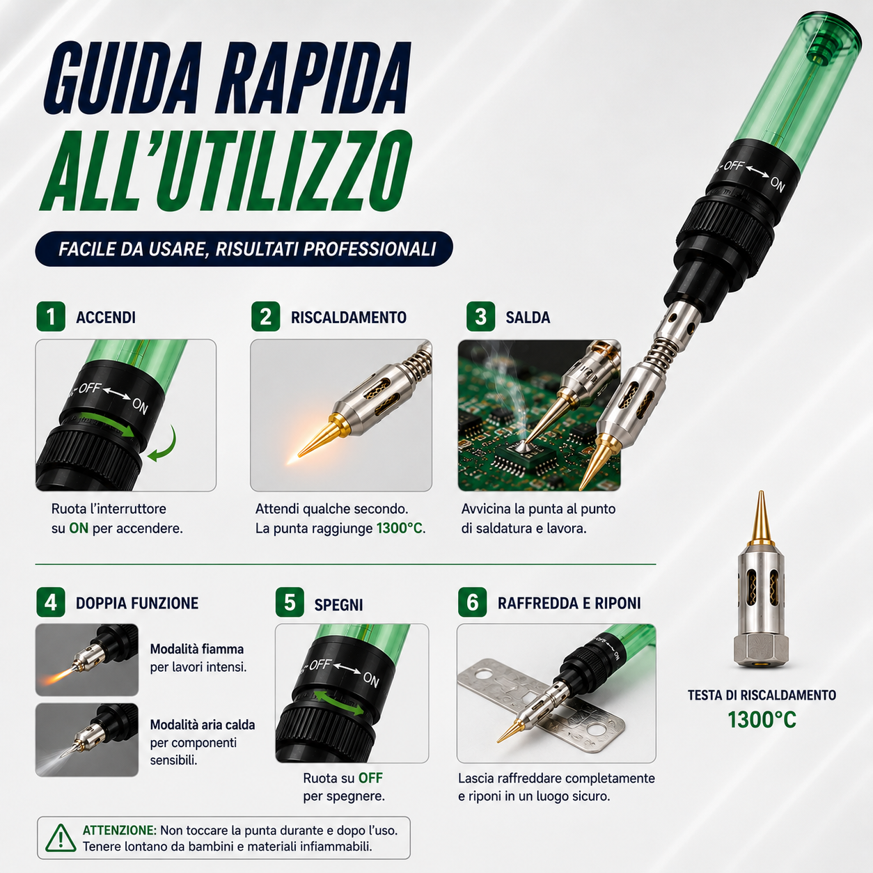 Saldatore a gas multifunzione