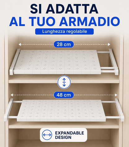 Mensola Estensibile Salvaspazio per Armadio