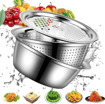 Set Ciotola Multifunzione 3 in 1 in Acciaio Inox 🥣