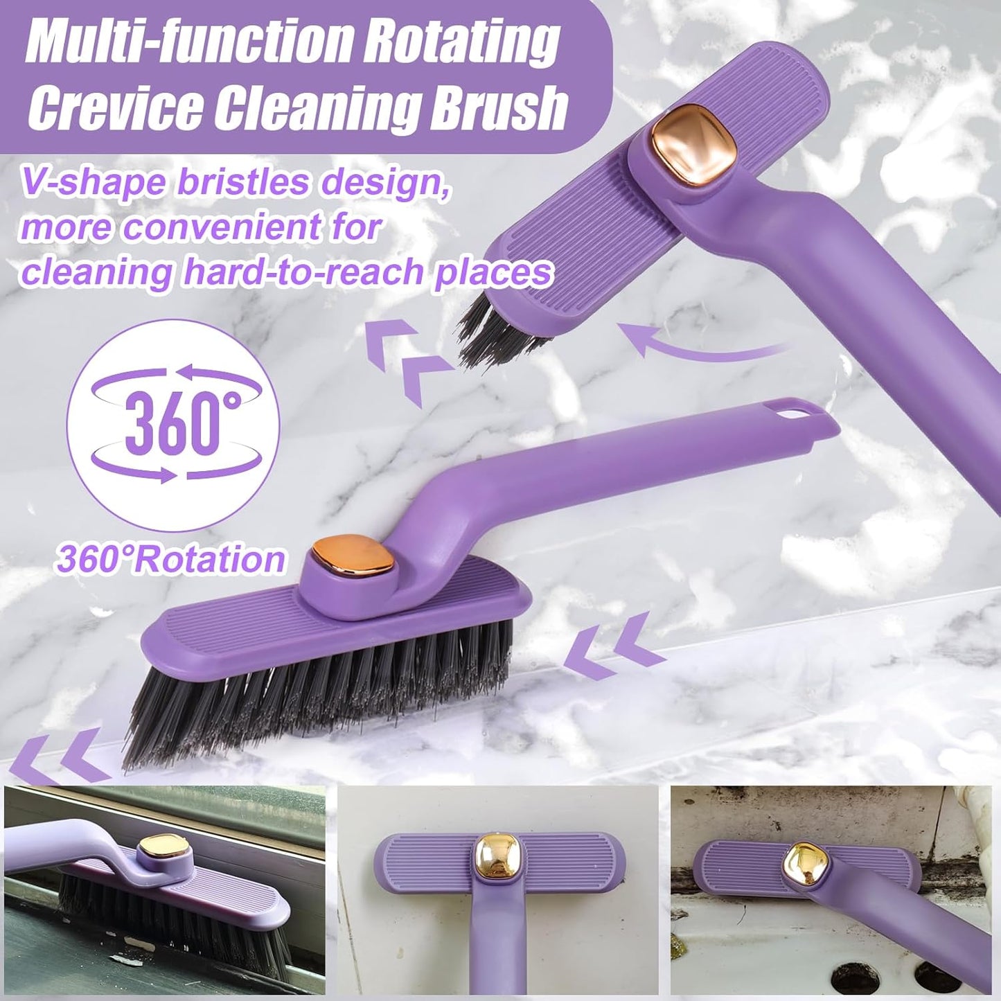 Spazzola di pulizia rotante a 360°