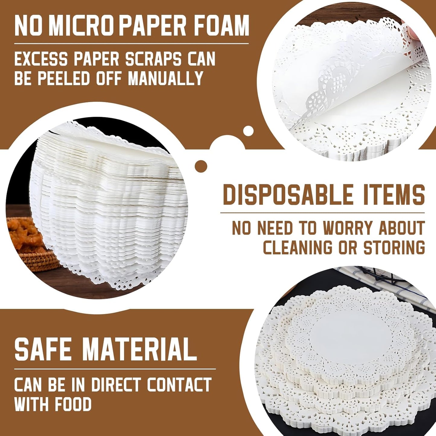 Carta Assorbente con Bordo di Pizzo Doilies