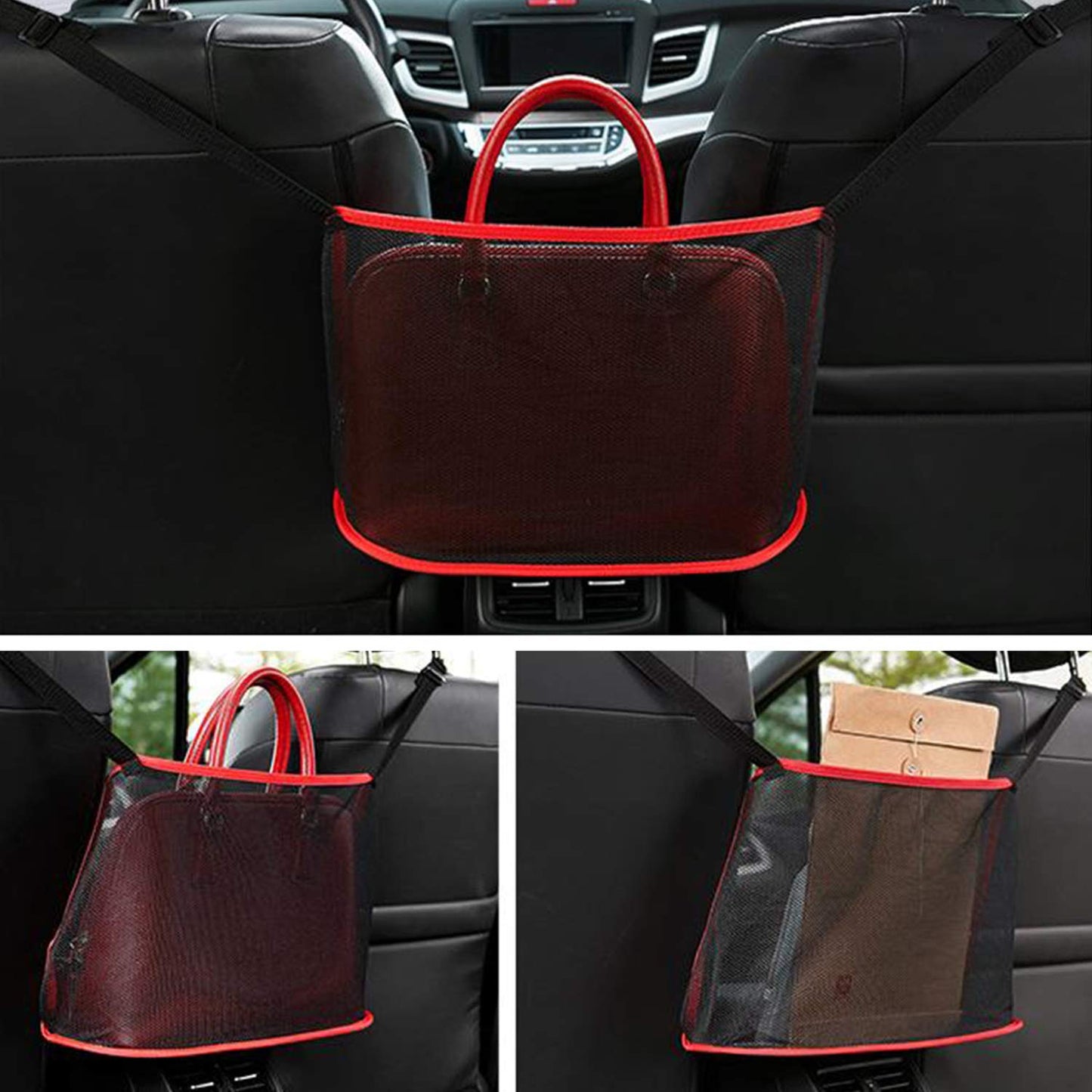 Porta borsa a rete per auto.