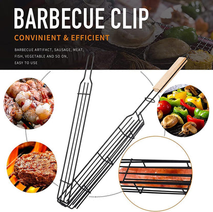 Cestello per Griglia BBQ con Manico in Legno