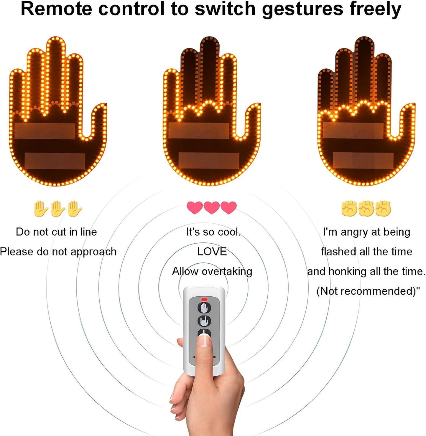 Luce per Auto a Dito con Telecomando