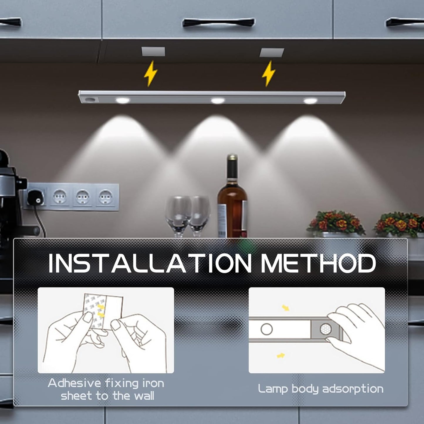 Luce LED con sensore di movimento per armadietti 💡