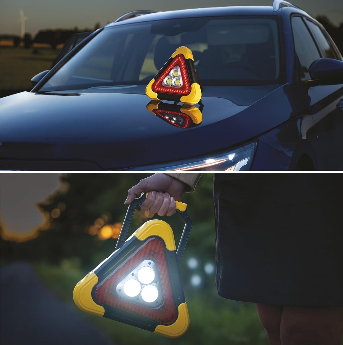 Triangolo di Emergenza LED Solare per Auto 🚨🚨🚨