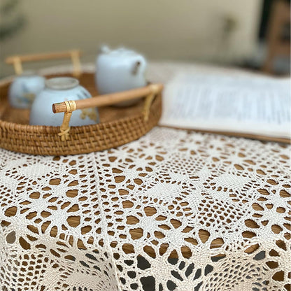 Tovaglia Vintage In Cotone All'uncinetto