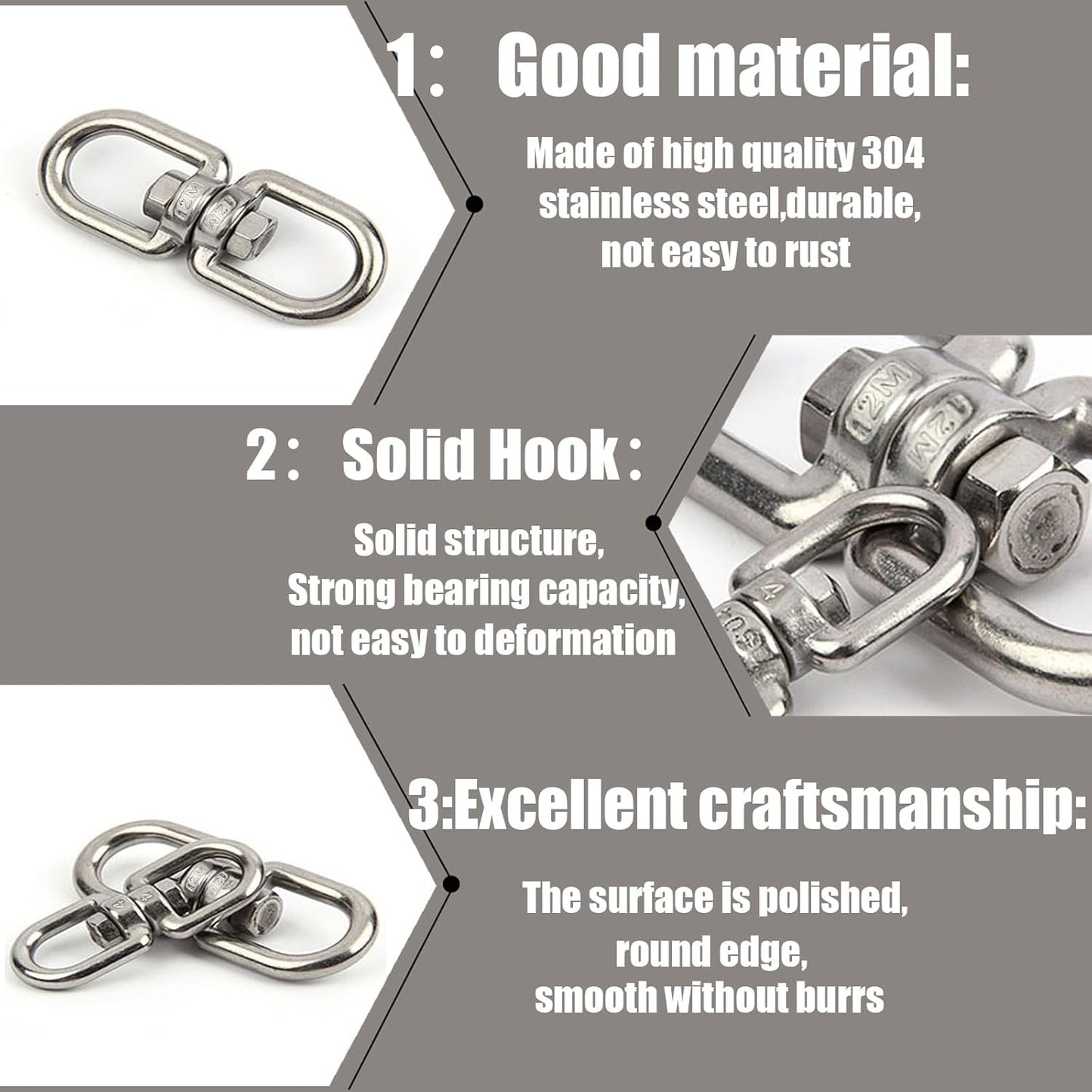 Gancio girevole a doppia estremità