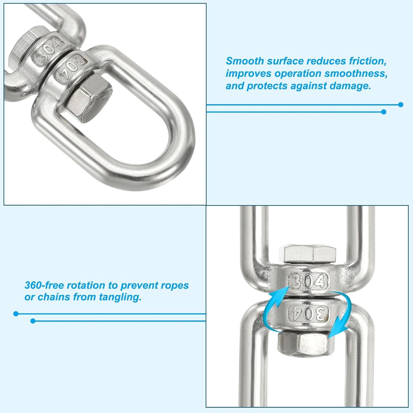 Gancio girevole a doppia estremità