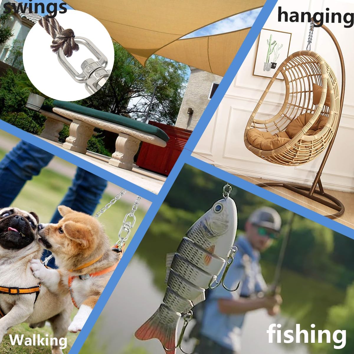 Gancio girevole a doppia estremità