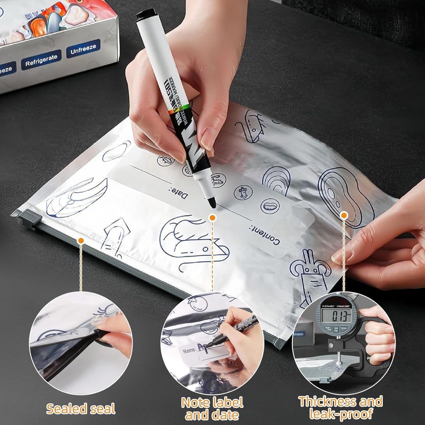 Sacchetti di conservazione riutilizzabili in alluminio sigillabili 🥦