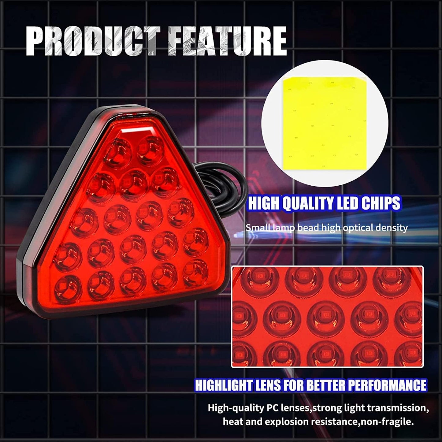 Luce Freno Posteriore Triangolare per Auto