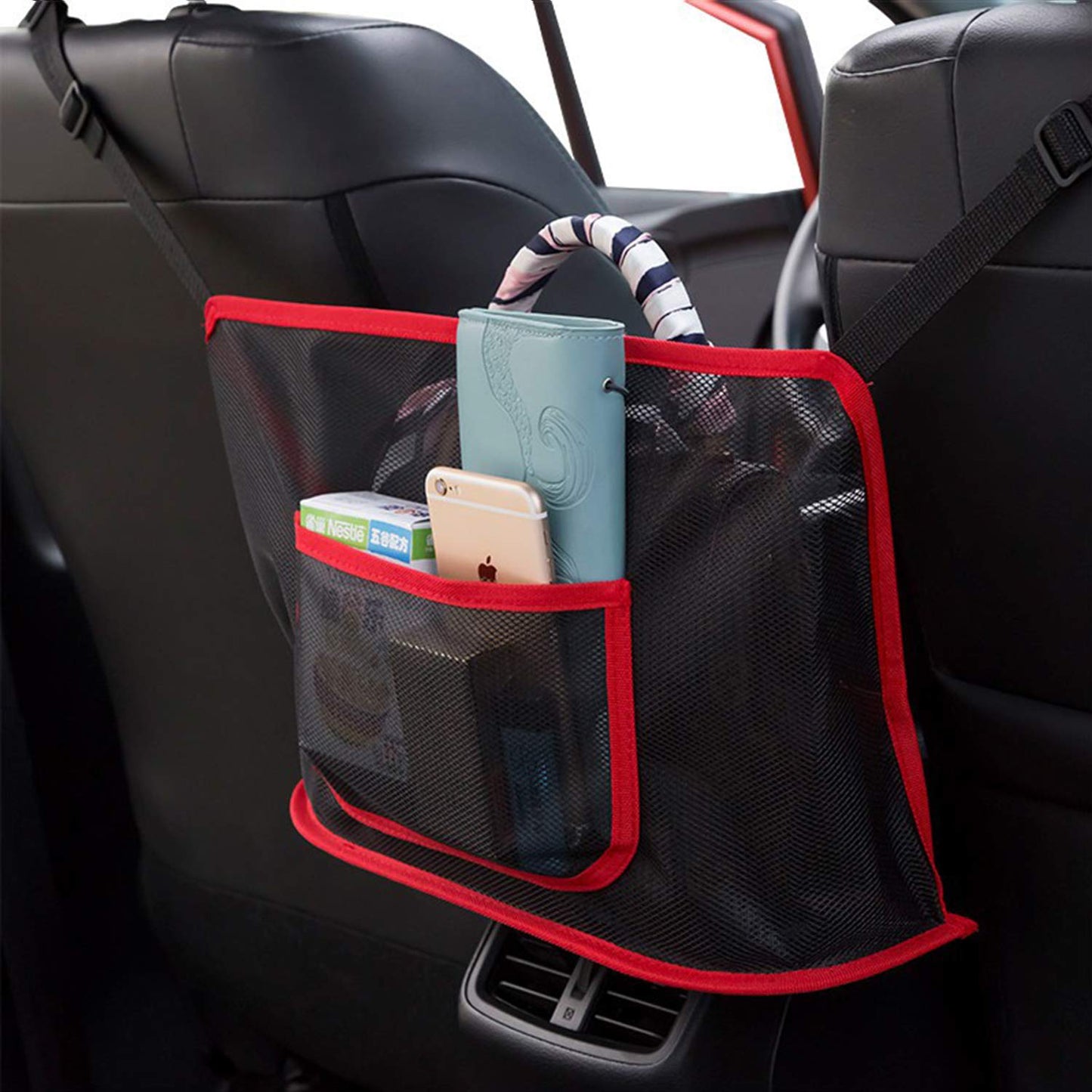 Porta borsa a rete per auto.