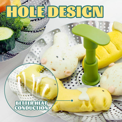 Cestello per cottura a vapore pieghevole in acciaio inox