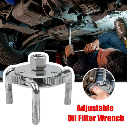 Chiave per filtro olio regolabile a 3 ganasce