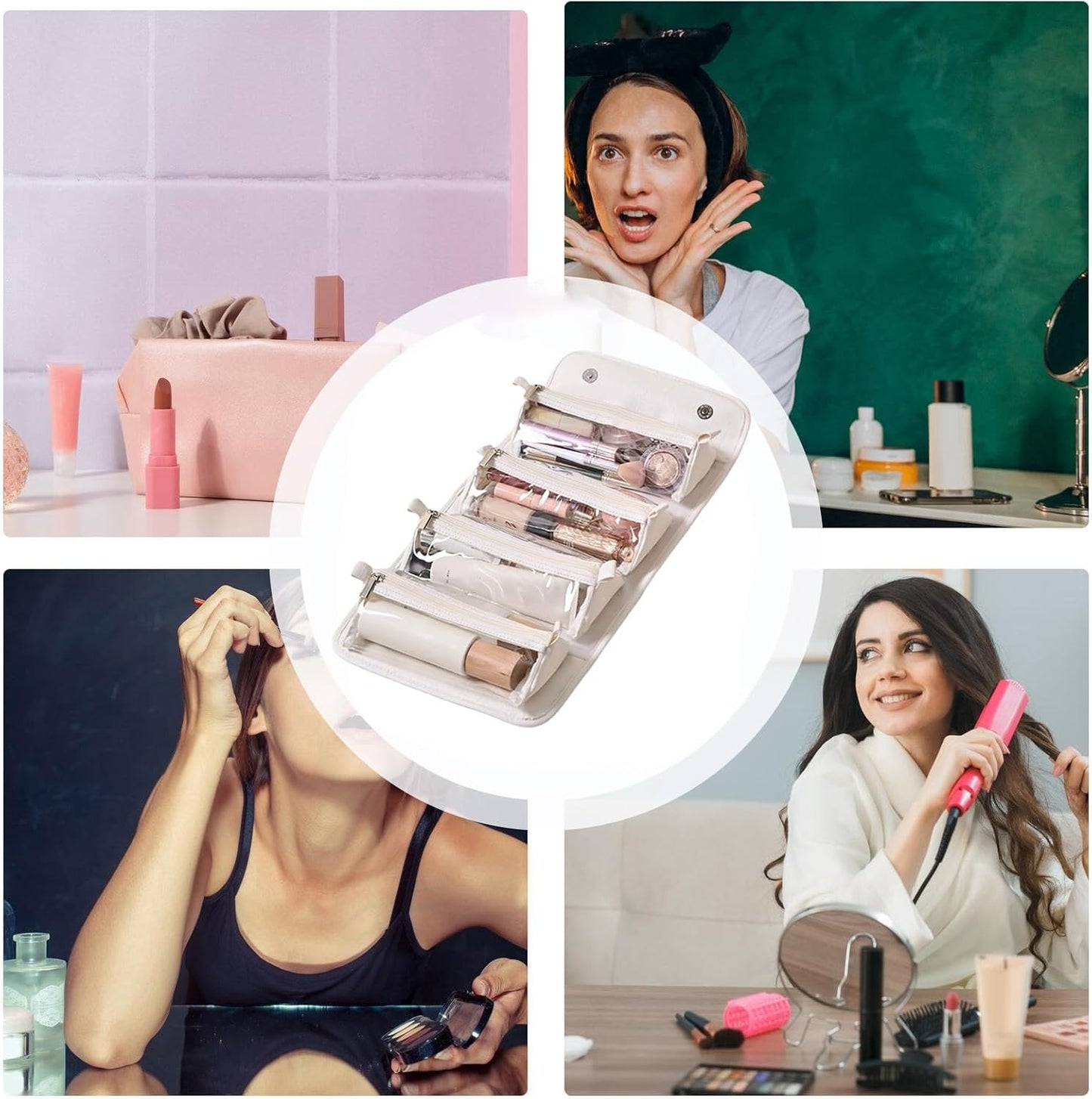 BORSA COSMETICA ARROTOLABILE IN PELLE