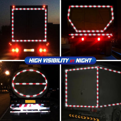 Adesivi riflettenti rossi e bianchi