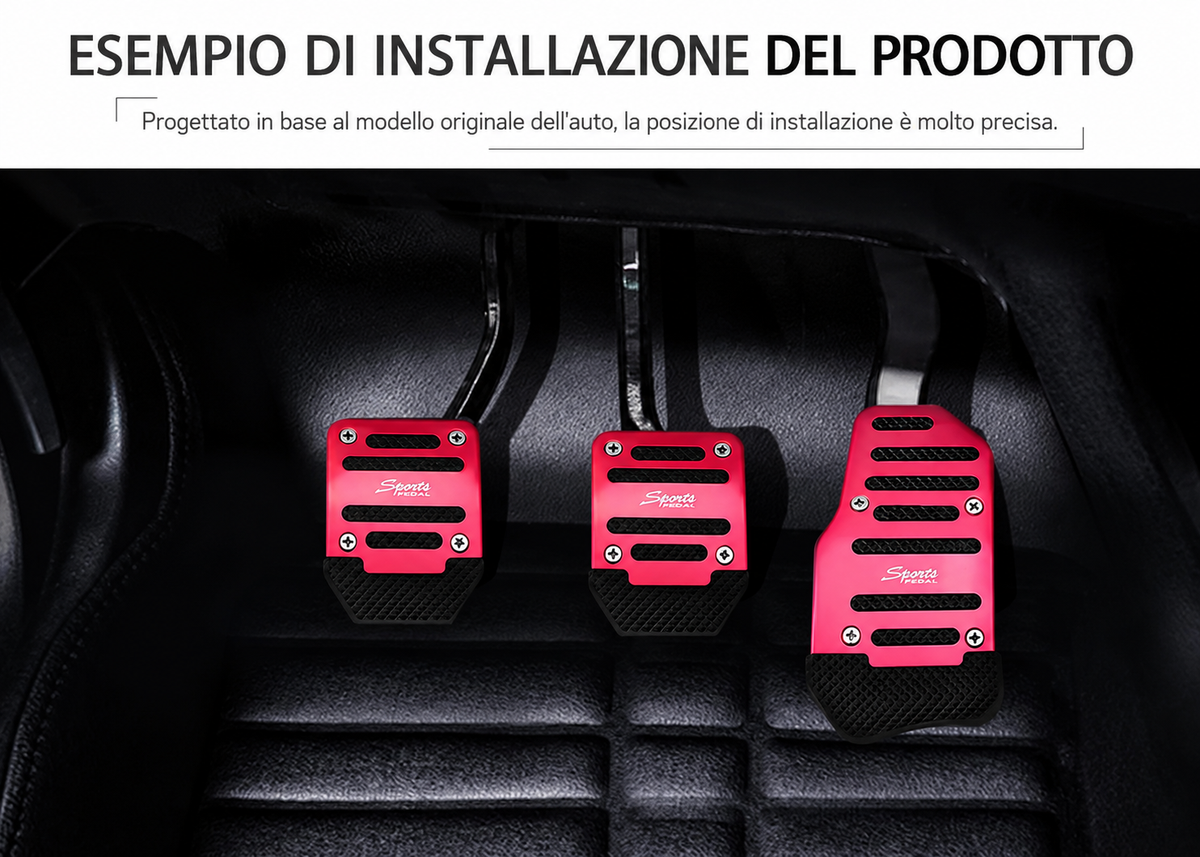 Kit Copri Pedali Auto Antiscivolo Universali R-Sports 🔴
