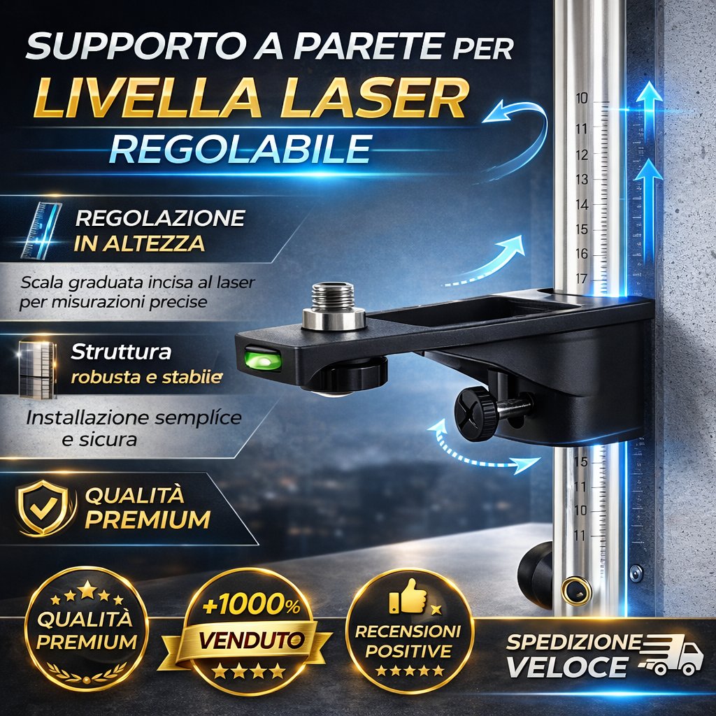 Staffa Regolabile per Livella Laser da Parete