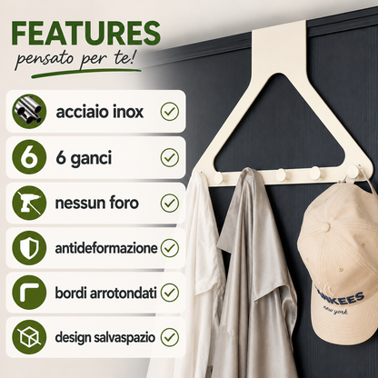 Organizer da Porta con 6 Ganci
