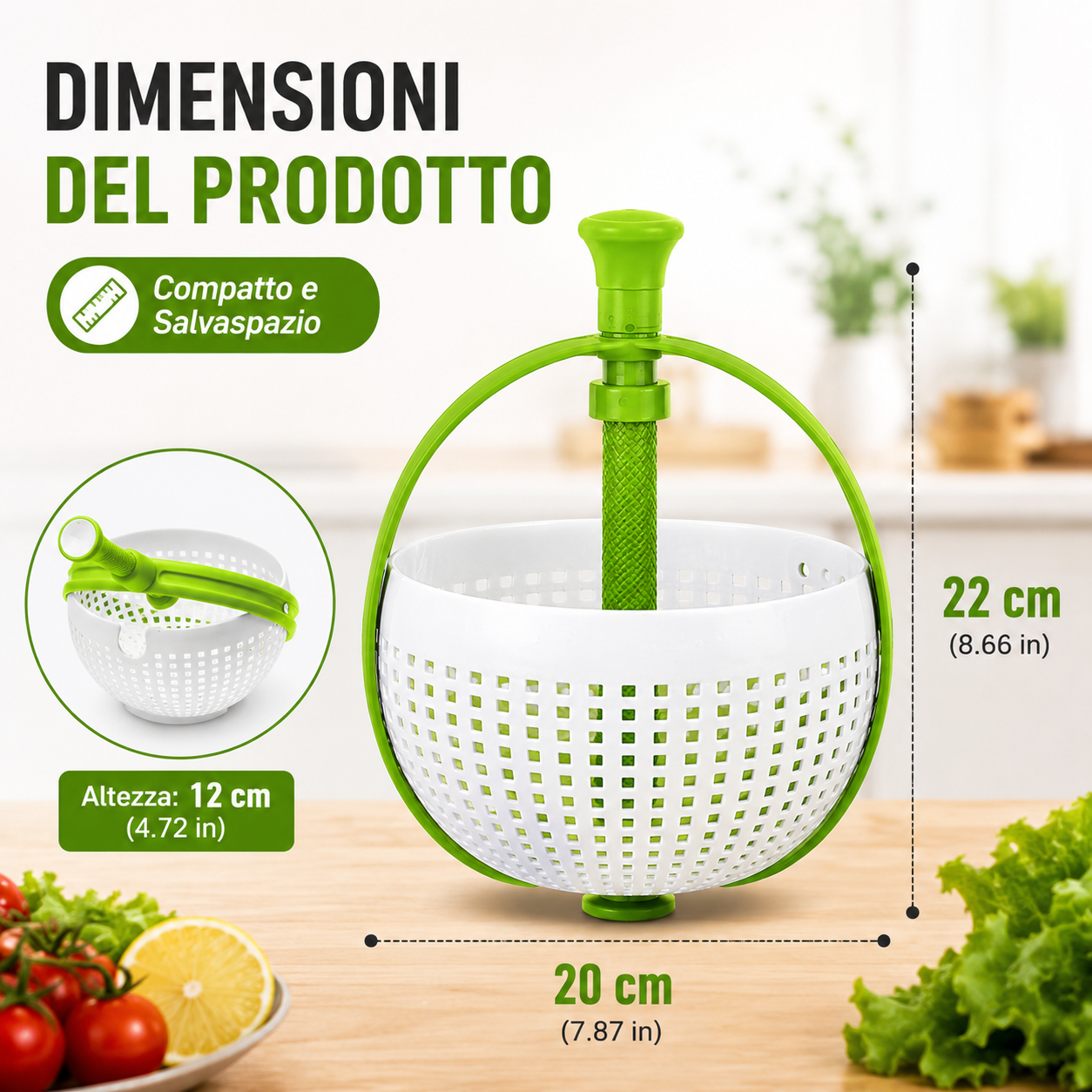 Centrifuga per Insalata con Pompa Manuale
