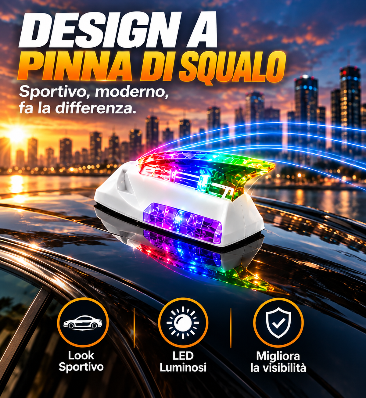 Antenna Pinna di Squalo LED 🦈