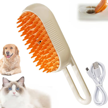 Spazzola a vapore per animali domestici 3 in 1