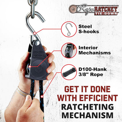 Carrucola a cricchetto con fune